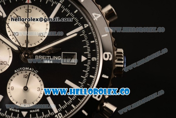 Breitling Chronoliner Chronograph Swiss Valjoux 7750 Automatic Steel Case Ceramic Bezel with Black Dial Stick Markers and Stainless Steel Bracelet - Click Image to Close